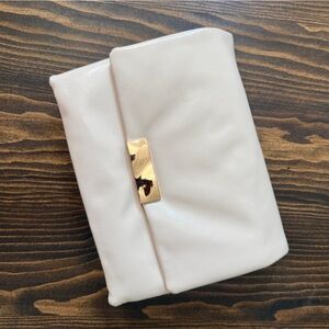 Topshop Cream Crossbody Bag with Gold Accent